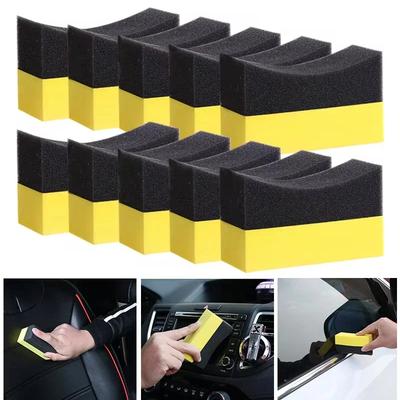 40/10/2Pcs Car Beauty Tire Interior Wheel Hub Polishing Edge Sponge Wipe Crevice Multi-function Waxing Dewaxing Clean Wipe