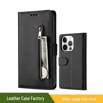 iPhone 14/13/12/11 Flip Card Zipper Leather Magnetic Case