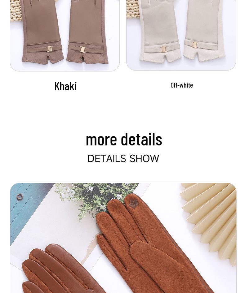 Women's Winter Leather Gloves - Warm Fleece-Lined, Touchscreen, Coldproof, for Riding, Driving, and Outdoor Cycling.