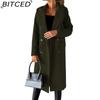 BITCED Women's Vintage Casual Lattice Print Autumn Winter Long Sleeve POLO Neck Jackets & Coats