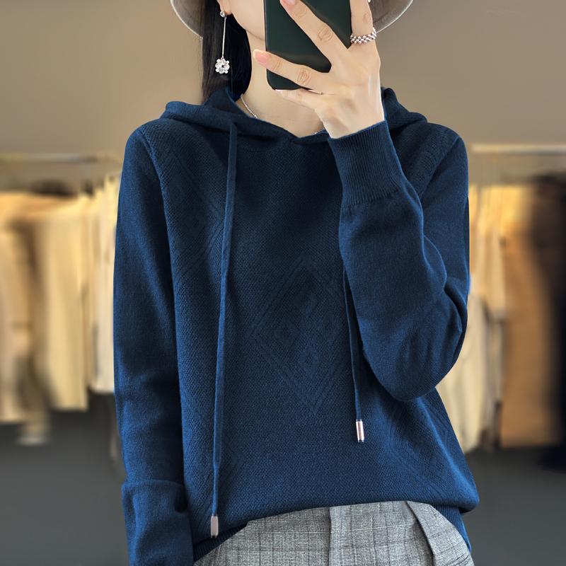 Women Knitted Hoodie Sweater MODERN NEW SAGA Winter Knitted Pullover Sweatshirt Autumn Soft Warm Wool Sweaters Female Jumper Knit Top