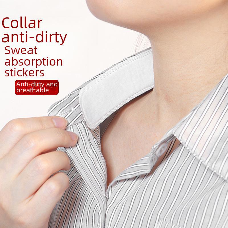 Sweat-absorbing disposable collar stickers for white shirts - anti-dirt and sweat protection.