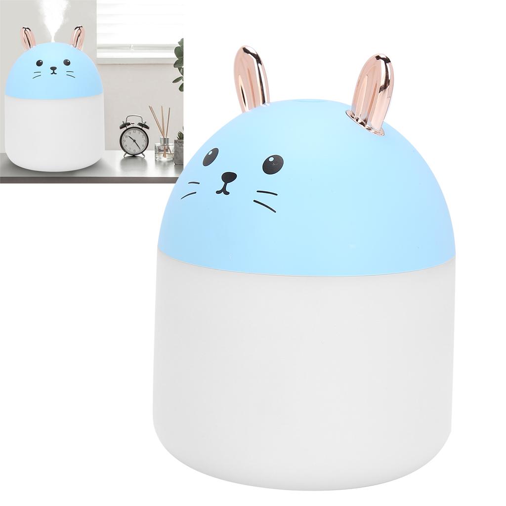 Cartoon Cat Modeling Humidifier Aromatherapy Diffuser with Colorful Light for Home Office Blue
