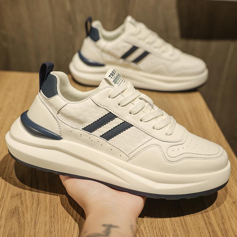 Live Broadcast Popular Men's Shoes 2025 New Autumn Platform Lightweight Fashion White Shoes Men's Soft-soled Sports Shoes