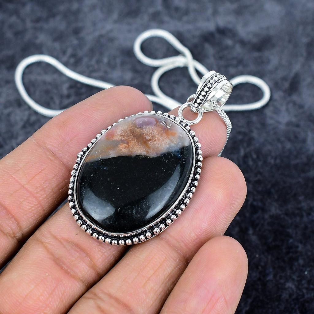 Russian Charoite Gemstone 925 Sterling Silver Jewelry Pendant 2.17" M-2893