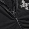 Unisex Gotisches Kreuz Strassstein Verzierter Kapuzen Reißverschluss Übergroßer Streetwear Pullover Schwarz