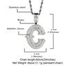 European and American New Hip Hop 26 English Letter Necklace Copper Set Zircon with Thorn Rock Sugar Letter Men's Necklace Pendant