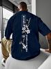 Vintage Japan Samurai Katana Sakura Kanji Back Printed Unisexs Cotton Short Sleeve Harajuku Street Casual Daily Fashion Tops