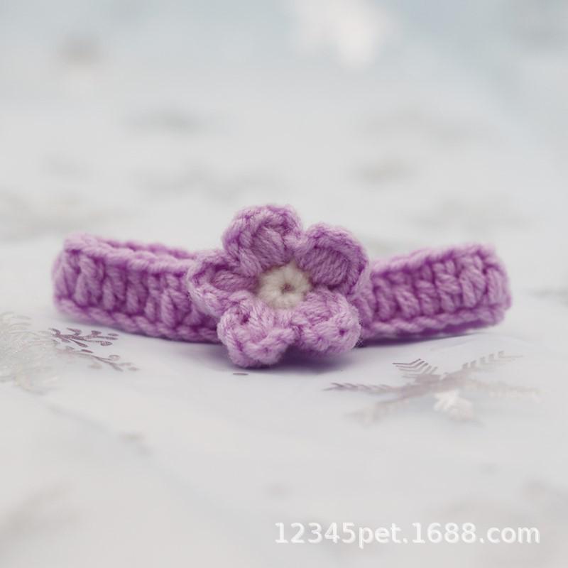 Handmade Wool Knitted Cat & Dog Collars with Puppet Ornaments and Christmas Scarves