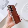 Electroplate Frame Phone Case for Samsung Galaxy Z Fold 7 6 5 4 3 Fold7 Fold6 Serpentine Leather ShockProof Protective Cover