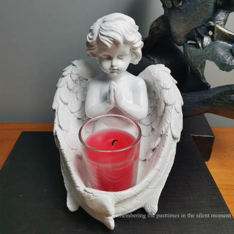 Vintage Cherub Kerzenhalter – Europäischer Stil Engel Figur Heimdekoration Ornament