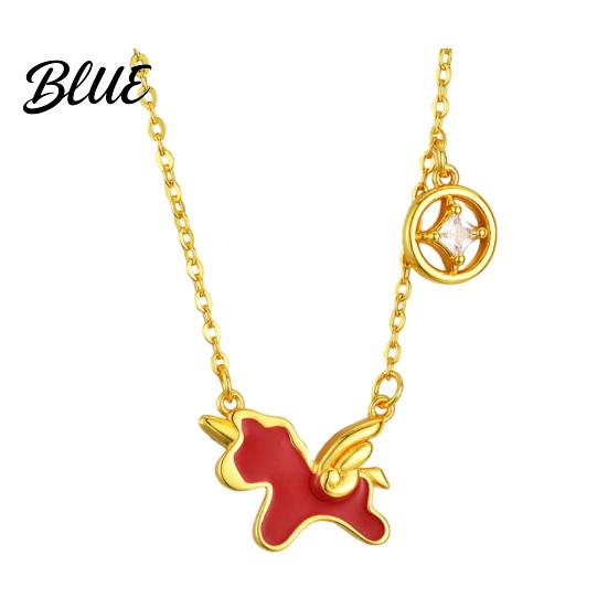 Flying Horse Necklace Oil Dripping Pendant Lightweight Hypoallergenic 2026 New