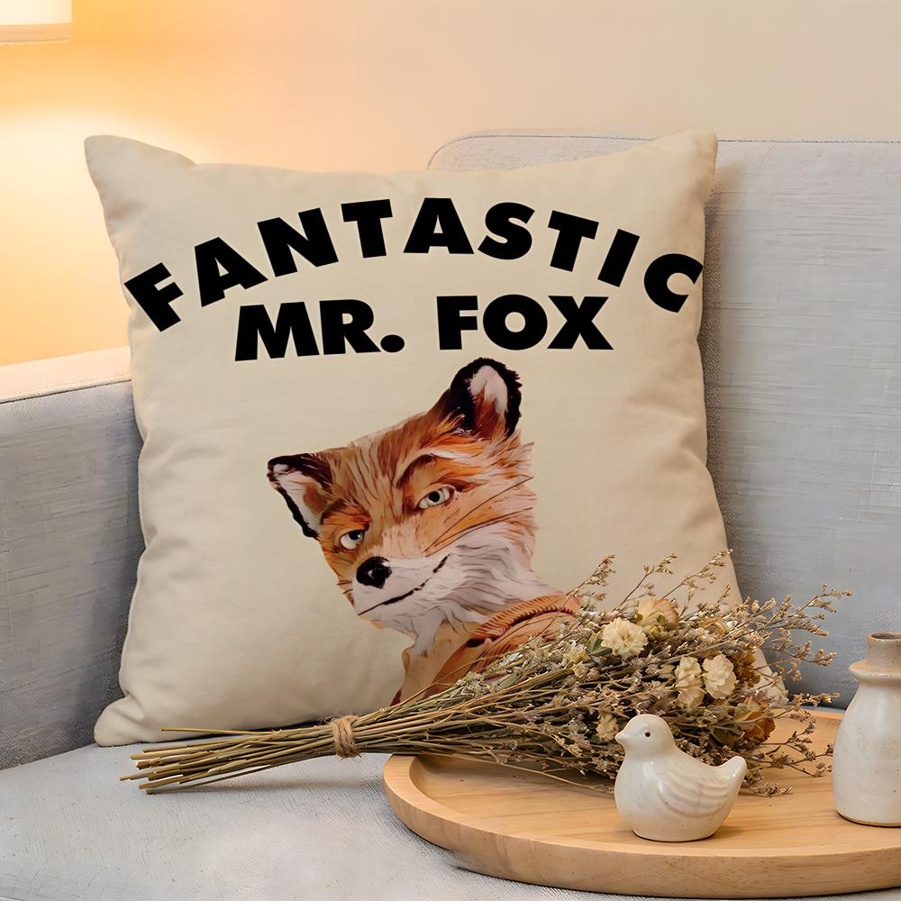 Cushion Cover  Linen  SkinFriendly Soft Decorative Case for Sofa Home Decor Movie The Fantastic Mr Fox Pillow cover