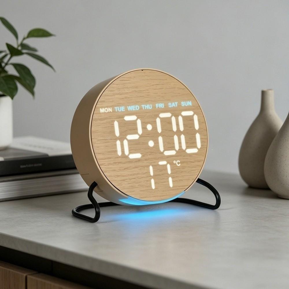 Temperature Display Digital LED Clock Plastic Bedside Wake-up Clock LED Electronic Watch Bedroom