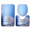 3D Snow Bathroom Toilet Three-Piece Floor Mat Door Mat Bathroom Carpet