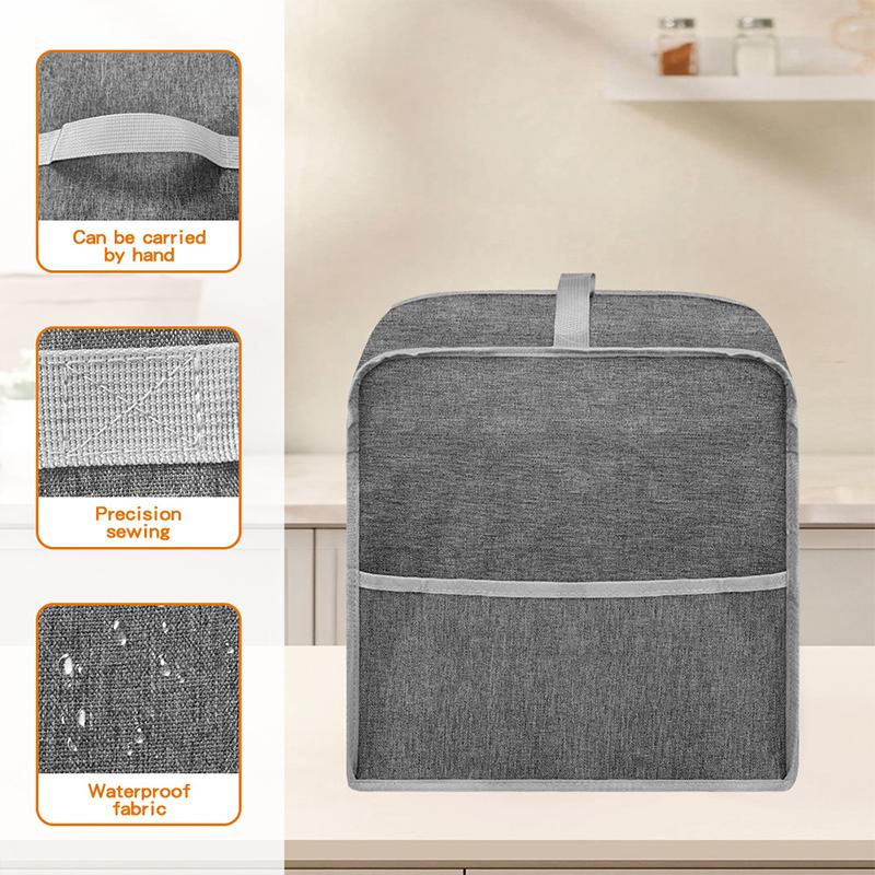 1Pc Coffee Maker Dust Cover Kitchen Coffee Making Machine Covers with Accessory Pocket Dustproof Appliances Cover Office Dining