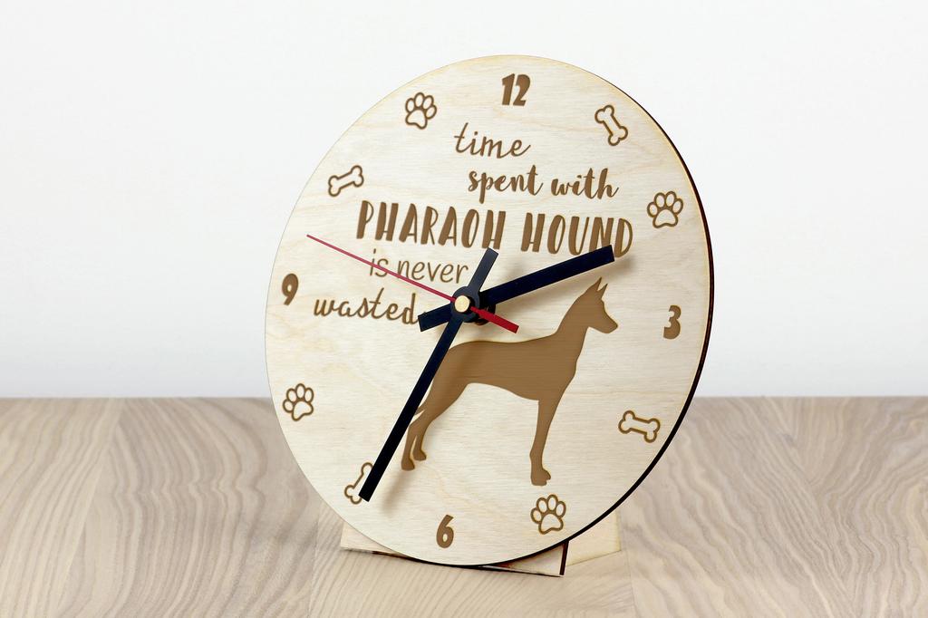 Pharaoh Hound, Kelb tal-Fenek – Clock with dog, wooden clock with engraving | Art-Dog