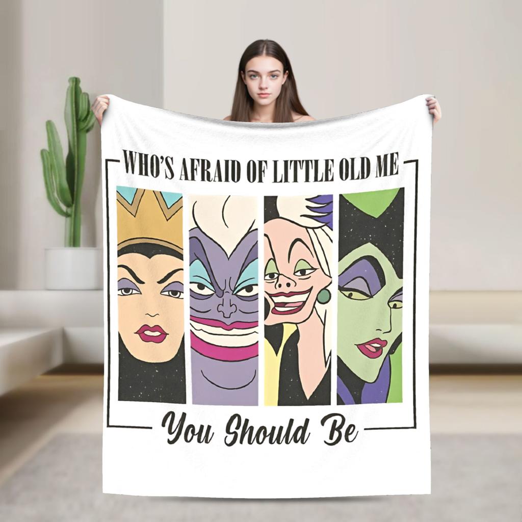 Villains Bad Witches Club Coperta Copriletto Pile Corallo Regina Cattiva Ursula Malefica Coperte Morbide Ultra Morbide Tappeto per Divano Pezzo
