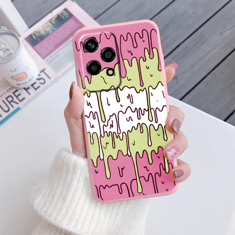 For Honor 200 90 400 Pro Lite Phone Case Brown Leopard Print Soft Silicone TPU Cover Colorful Marble Fundas Coque Shell Bumper