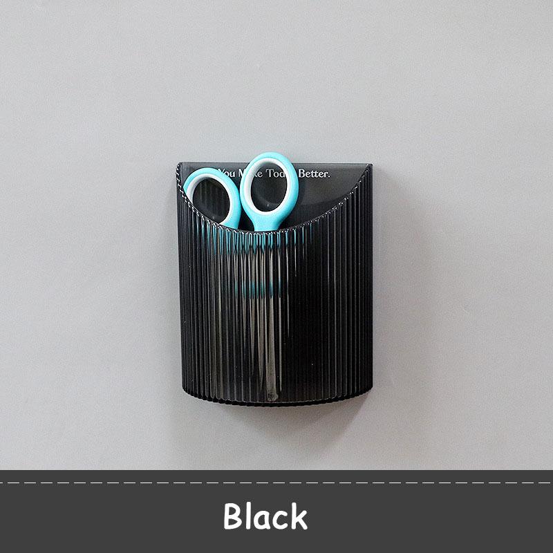 Remote Control Holder Wall Mount Self-adhesive Transparent Cell Phone Organizer Storage Box Clear Remote Holder For Bedroom Black