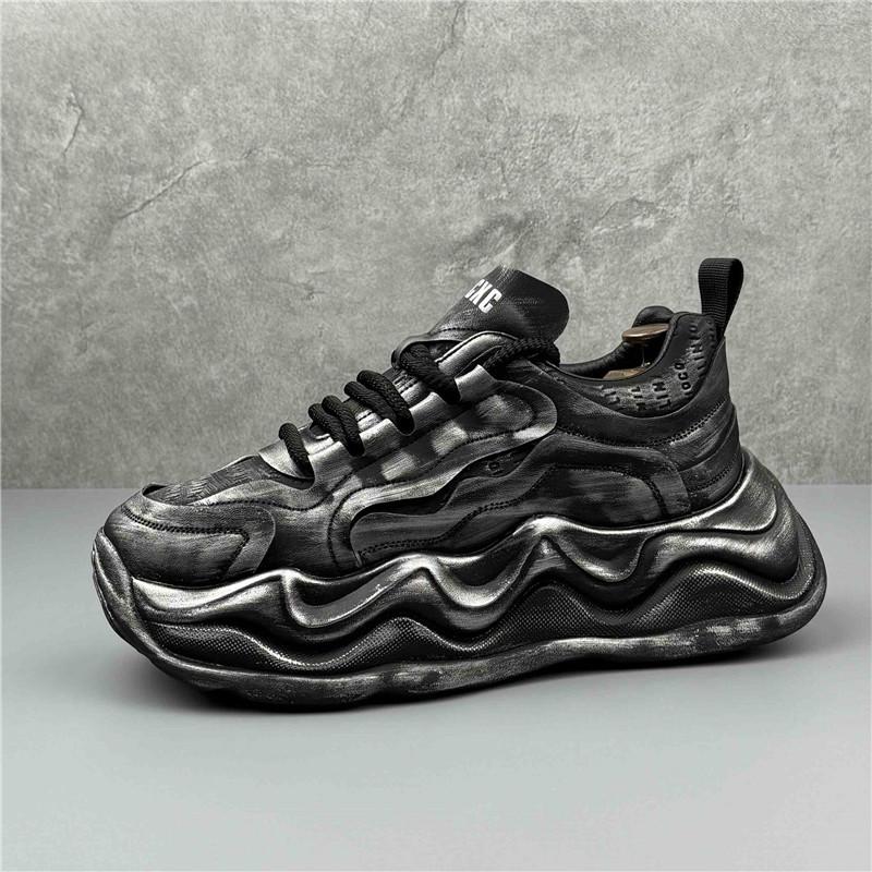 Luxury Designer Britain Vintage Men's Thick Bottom Shoes Causal Flats Moccasins Male Sports Walking Sneakers Zapatos