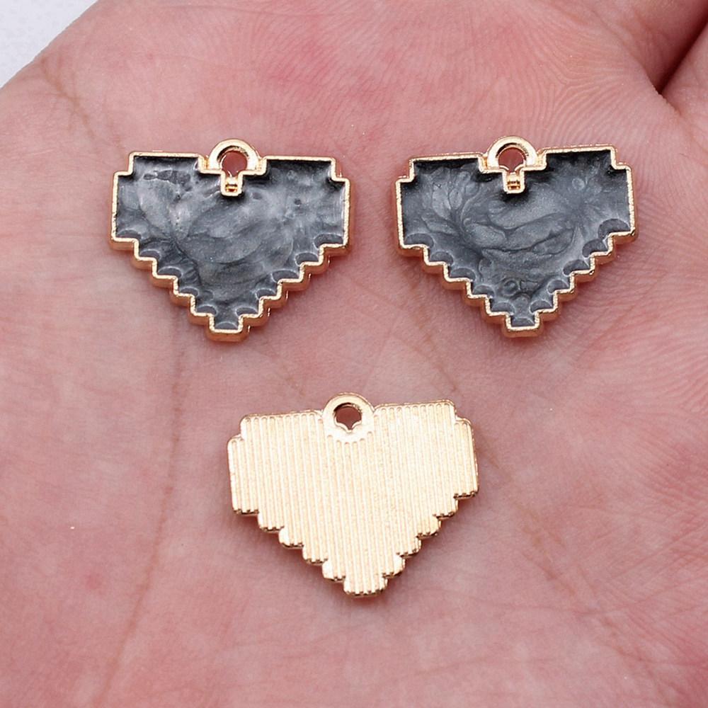 Charms Heart Enamel Pendants Wedding Jewelry Findings QC066