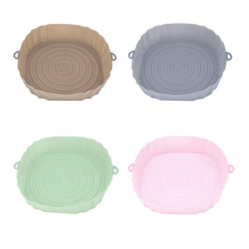 

Kell 4pcs Air Fryer Silicone Pot Basket Liner Mat Non-Stick Oven Baking Tray