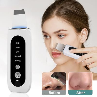 Ultrasonic Skin Scrubber Peeling Blackhead Remover Djup ansiktsrengöring Ultrasonic Ion Ance Pore Cleaner Facial Shovel Cleanser