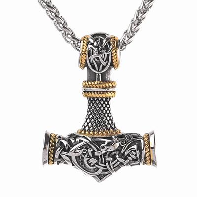 Nordic New Viking Edelstahl Thors Hammer Anhänger Halskette Herren Edelstahl Schmuck 