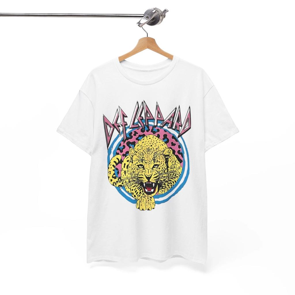 Maglietta Def Leppard, Maglietta Def Leppard Logo Band Rock & Stile Retrò Leopardo