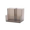 Simple Acrylic Transparent 3 Grids Pen Holder Box Make Up Brush Container Cosmetic Organizer Student Desktop Pen Storage Box