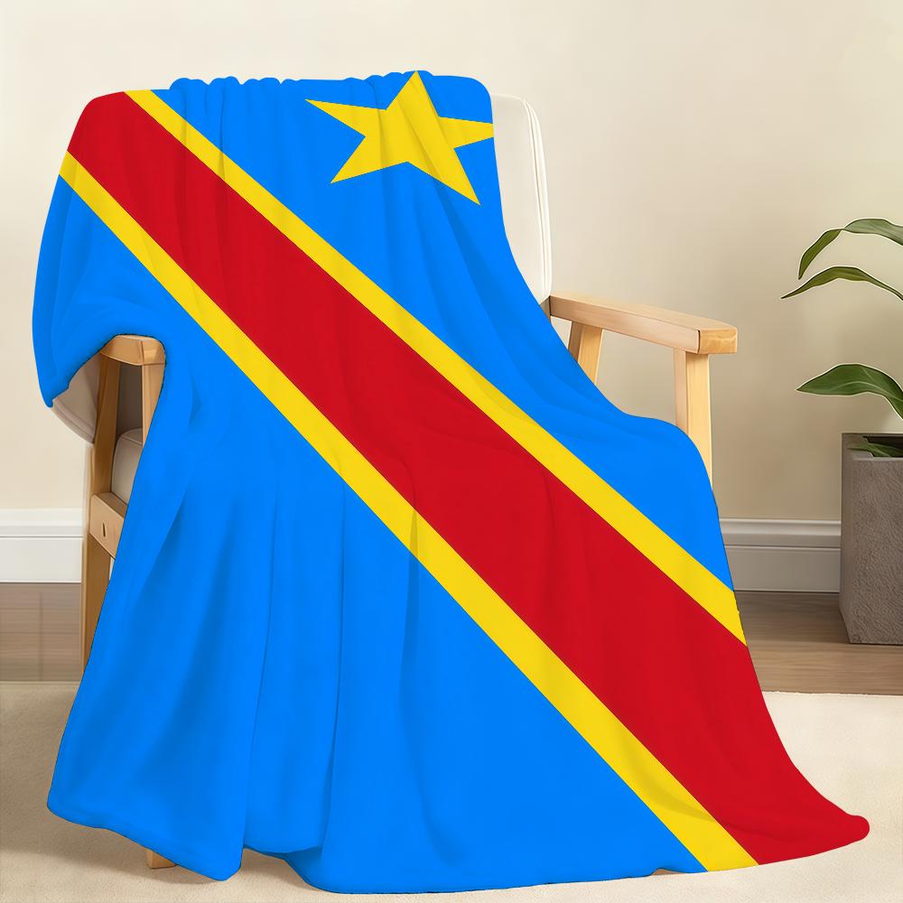 Nation Democratic Republic Congo Flag Blanket Soft Throw Blanket for Home Bedroom Sofa Picnic Travel Office Cover Blanket Gift