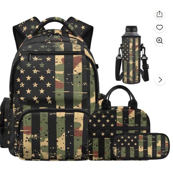 4-Piece Printed School Backpack Set for Kids Teens - All-Over Print Backpacks