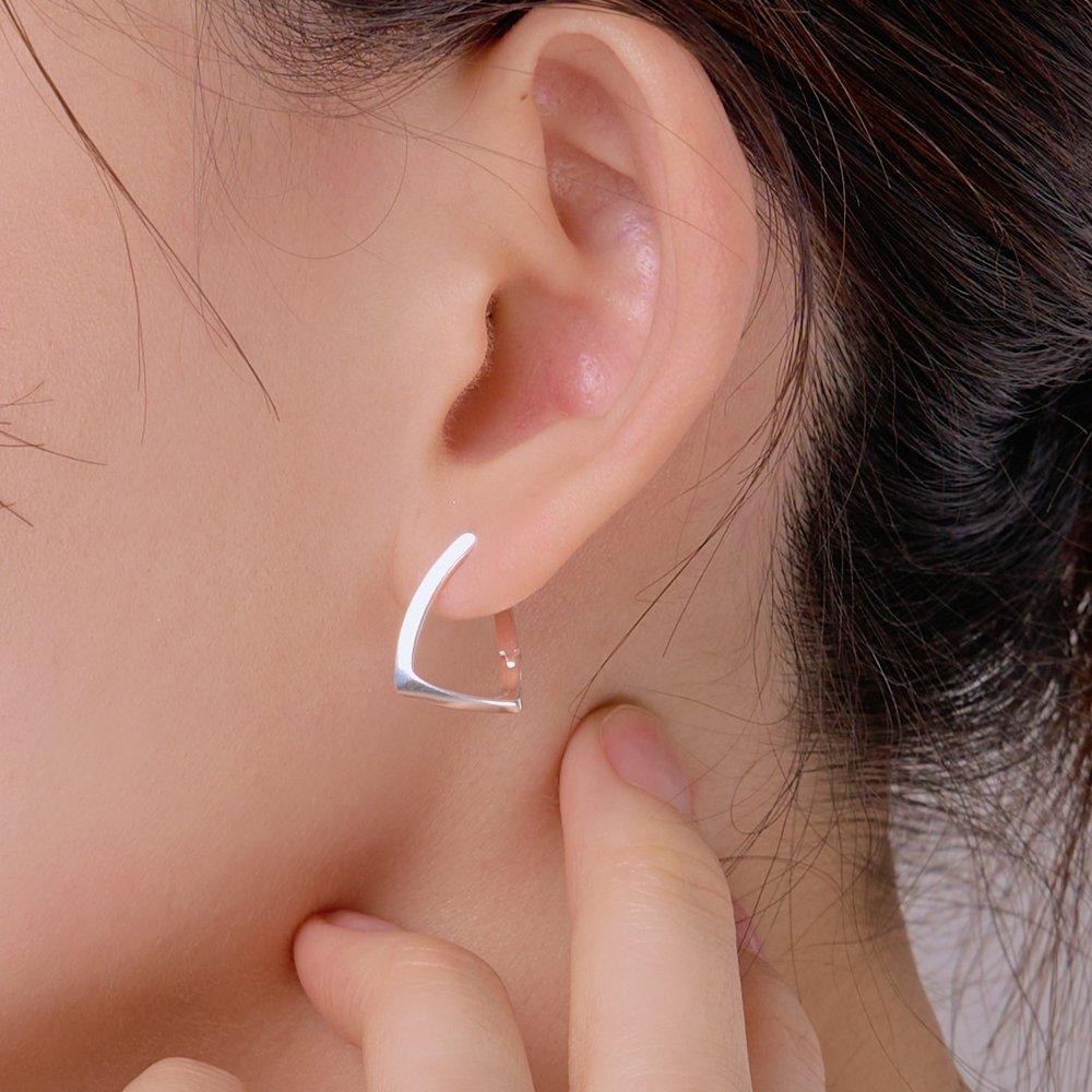 [Worn by Son Ye-jin] 925 Silver Twin One-Touch Ring Earrings W