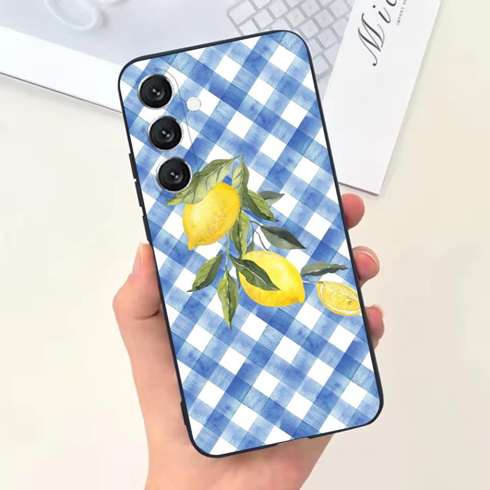 Fruit Lemon Painting  Phone Case For Samsung Galaxy A13,A21s,A22,A31,A32,A52,A53,A71,A80,Soft Black Shell