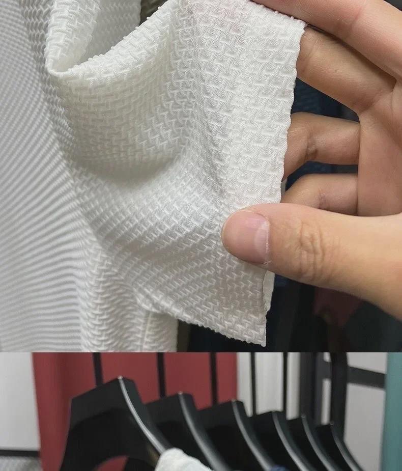 Men's Summer Ice Silk Quick-Dry Dark Jacquard T-Shirt