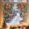 Removable Vinyl Window Decals 2Pcs Stained Glass Style Film, Hanging Vine Stickers, Christmas Weather Resistant Halloween Static Clings for