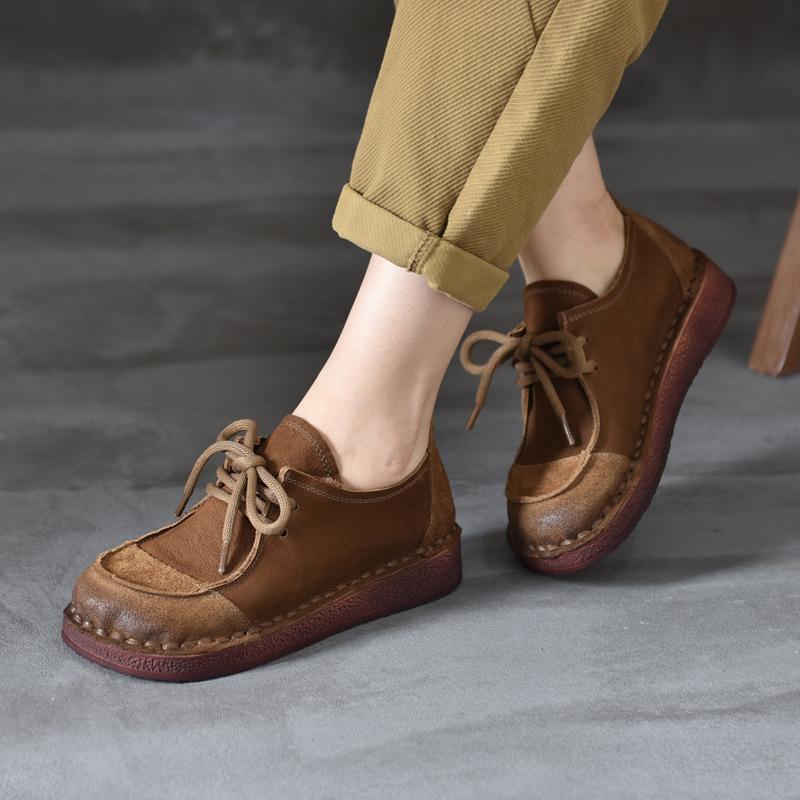 New Women's Soft Moccasins Slip-On Lazy Shoes Designer 2025 Autumn Female Round Real Leather Flats Luxury Buckle Footwear