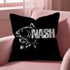 N-Nash Fishing logo Cushion Cover Multi-Scene Pillow Cover for Home & Car - Reversible, Soft & Durable for Daily Use