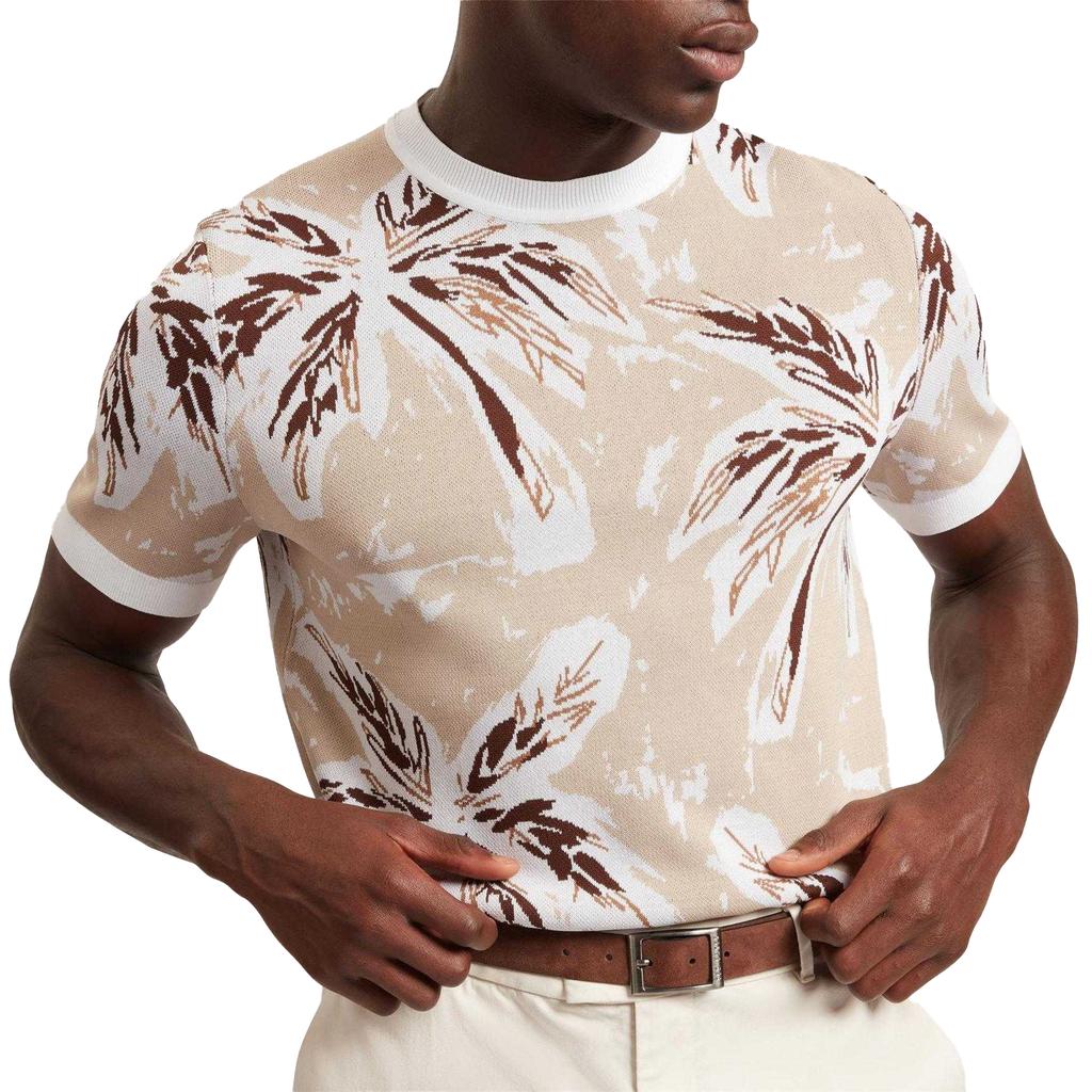 Ted Baker Mens Palm Knitted Short-Sleeved T-Shirt