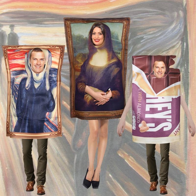 The Cosplay Scream Costume Mona Lisa Funny Halloween Carnival Party Roleplay