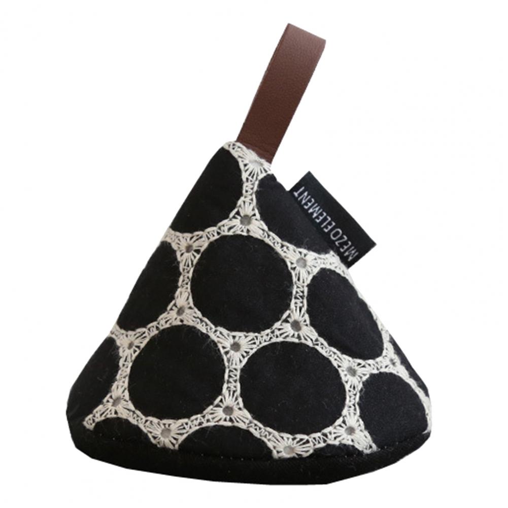 

Прихватка для духовки Экологичная Термостойкая Прочная Защищающая от ожогов Портативная Треугольная Хлопковая Накладка на ручку Кухонный инструмент для ресторана чёрный