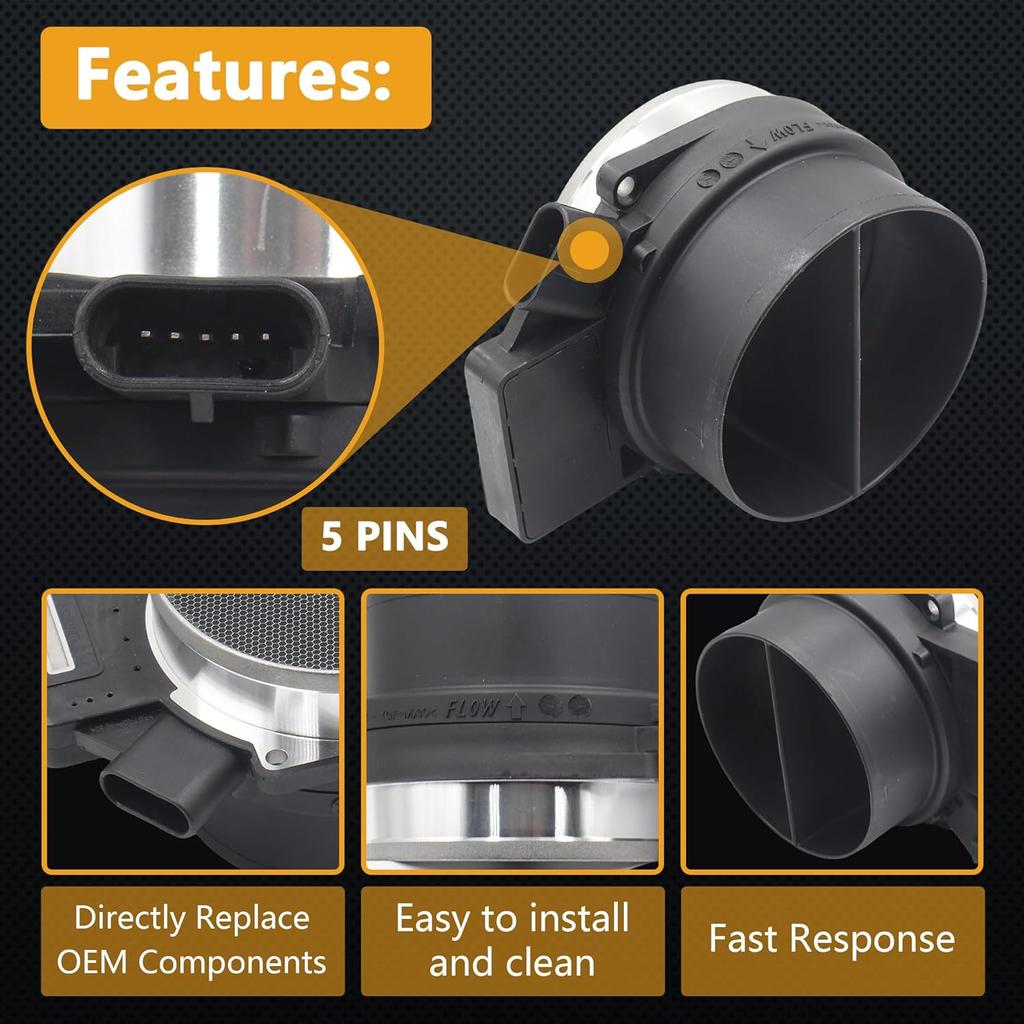 Mass Air Flow Sensor Maf Meter For Buick Rainer V8 5.3L 04-07 & Cadillac Eldorado V8 4.6L 00-02 & GMC Yukon V8 5.3L 00-06 & Chevrolet Silverado