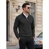 Men S Loose Fit Jacquard Stand Collar Sweatshirt With Zipper Pockets For Spring Autumn