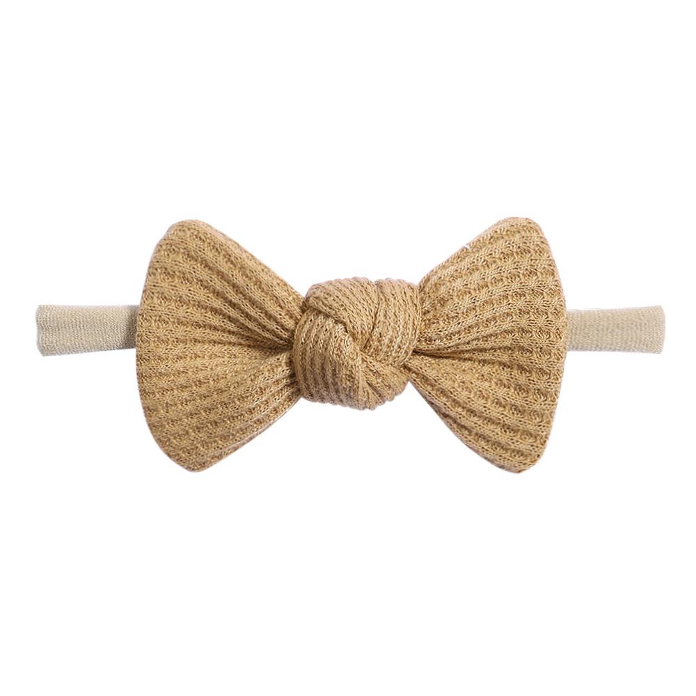 Tie Children'S Bow Headband Solid Color Knitted Waffle Baby Baby Headband Hair Accessories 2526
