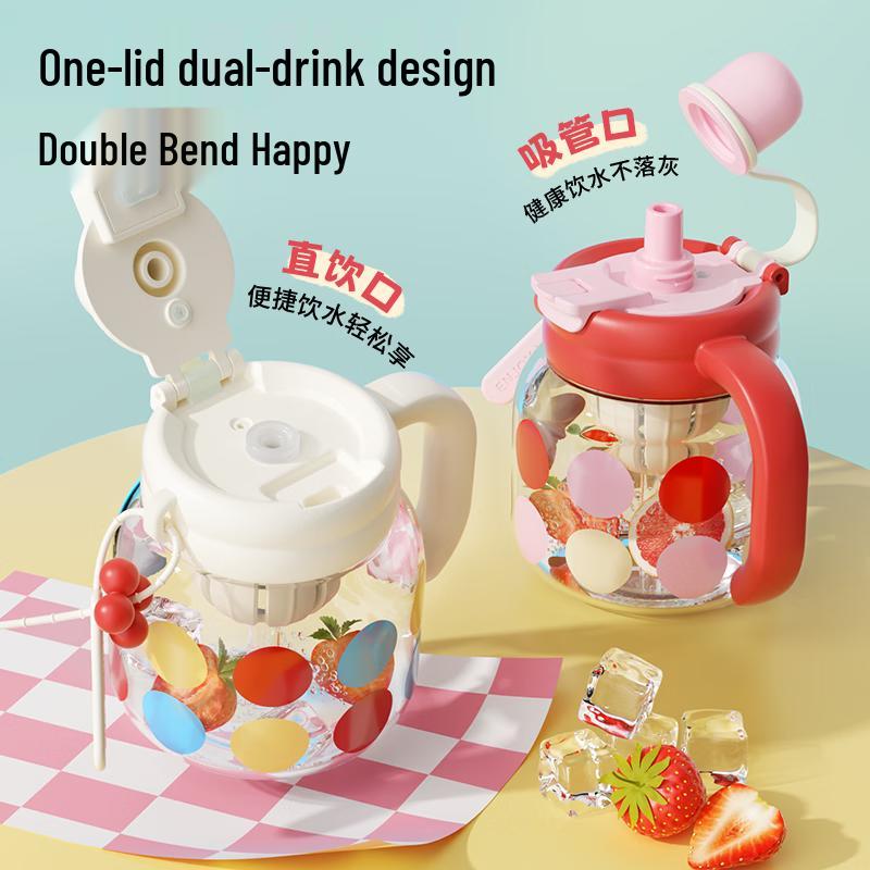 Gemo Bubble Bucket Large Capacity Glass Straw Cup