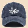 Fins Up! Shark Fin Print Deep Sea Design Baseball Cap Adjustable Unisex Dad Hat