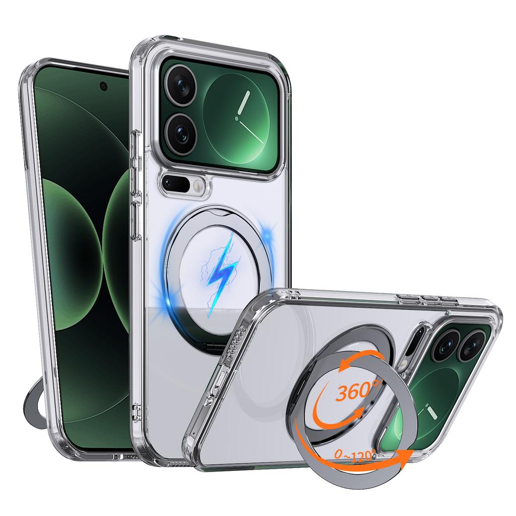 Applicable To Xiaomi 17promax Skin-sensitive Mobile Phone Case All-inclusive with Rotating Ring Bracket 15T Pro Magnetic Case