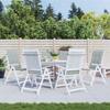 High Back Chair Cushions 6 Pcs Light Grey Melange 120 X 50 X 4 Cm Fabric