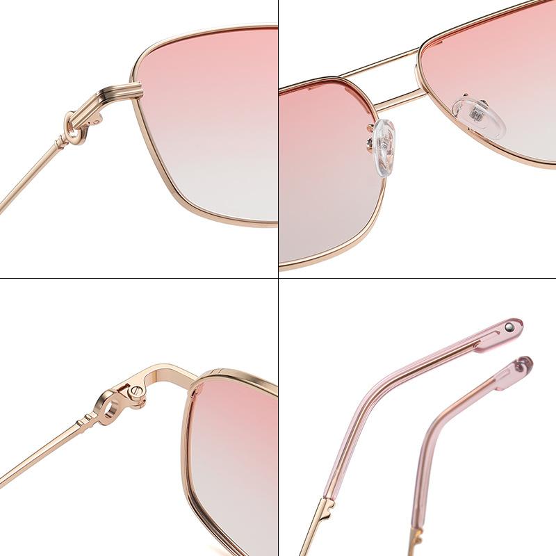 Fashion New Ladies Sunglasses Trend Gradient Ocean Sunglasses Women's Box Glasses Metal Polarizer